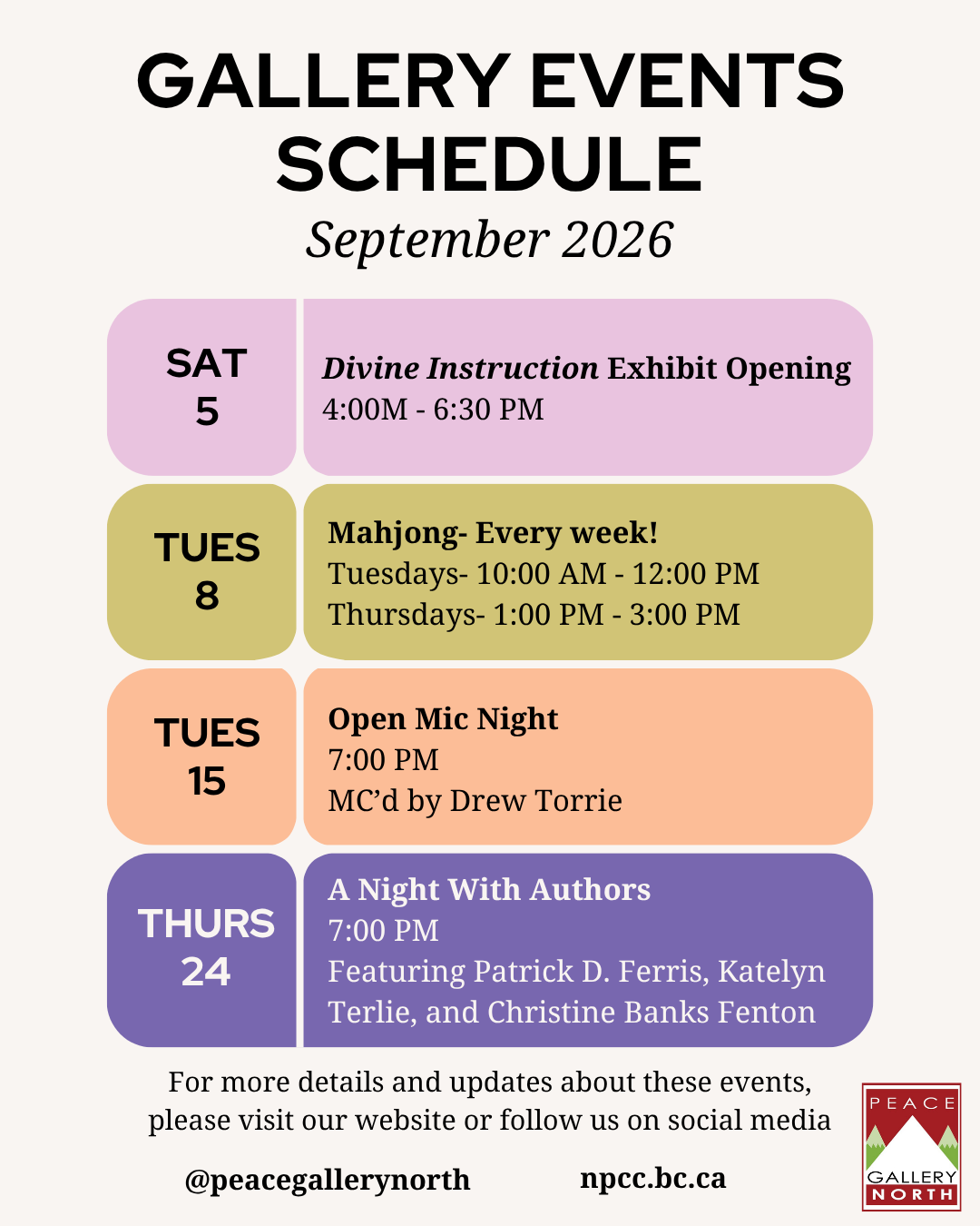 September Gallery Events